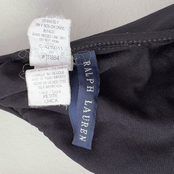 Vintage Ralph Lauren Bikini Swim Top Ruffle Halter Logo Back Gold Beach Pool EUC - Picture 8 of 11